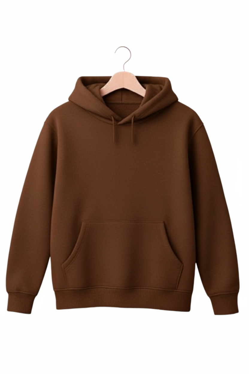 Brown Plain Hoodie