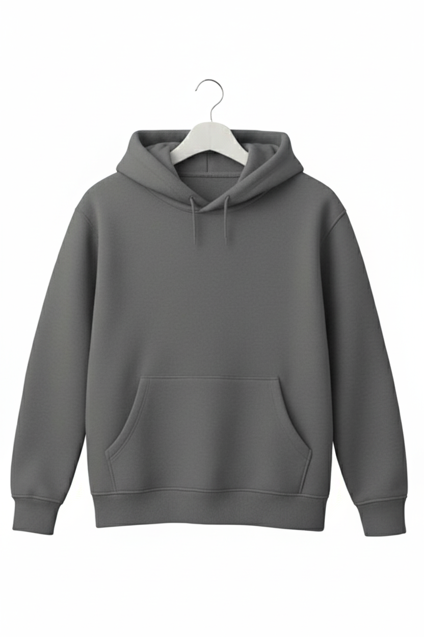 Gray Plain Hoodie