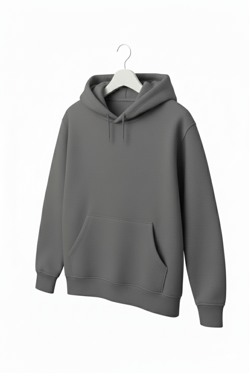 Gray Plain Hoodie