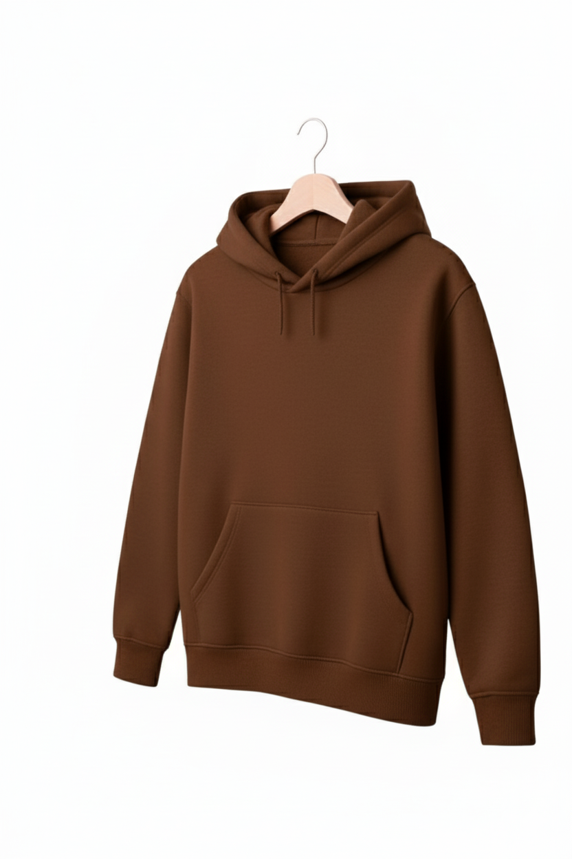 Brown Plain Hoodie
