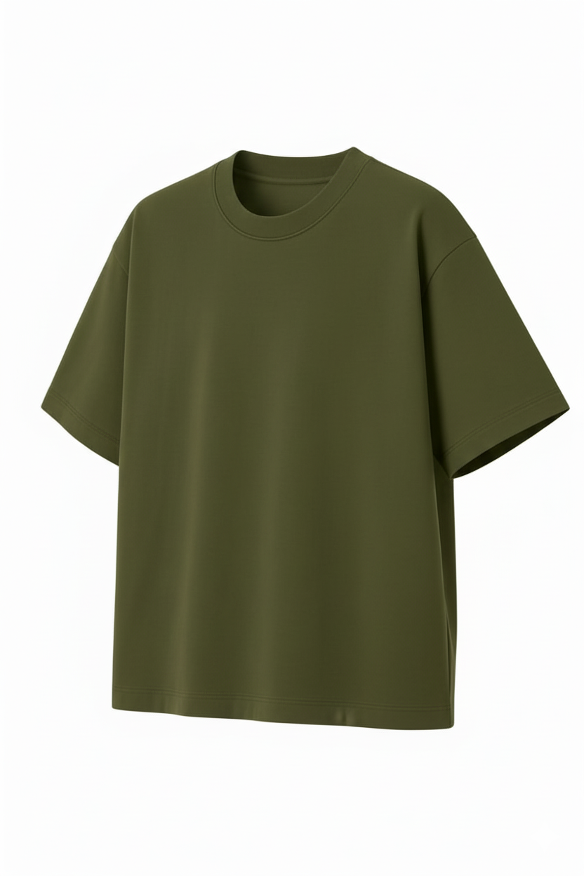 Classic Olive Green Plain T-Shirt