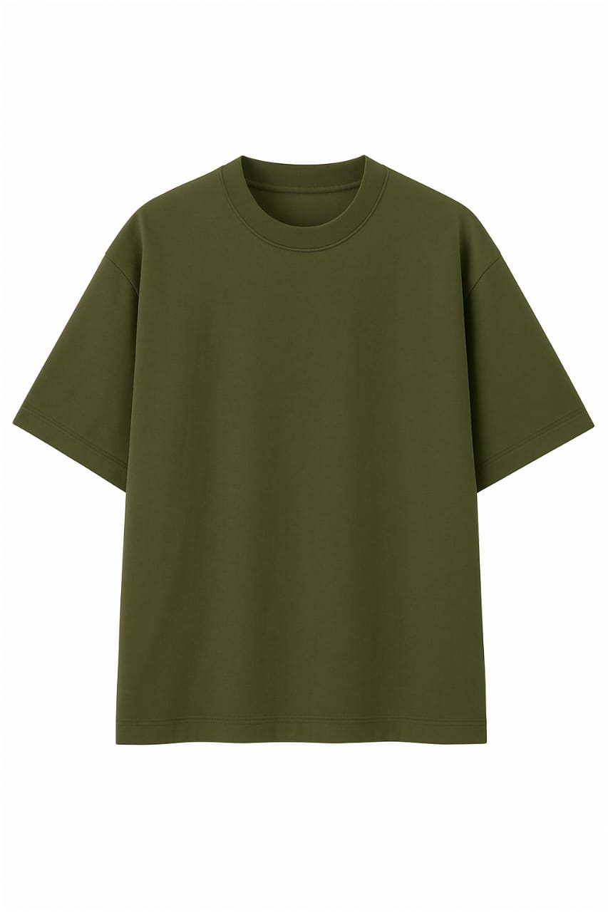 Classic Olive Green Plain T-Shirt