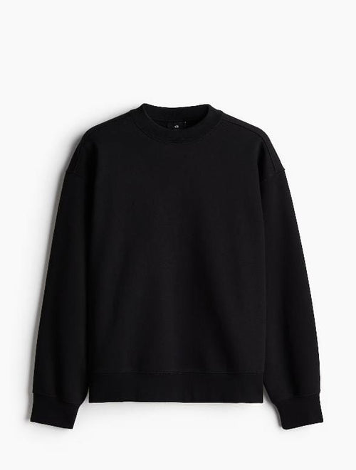 Black Plain Crewneck Sweatshirt